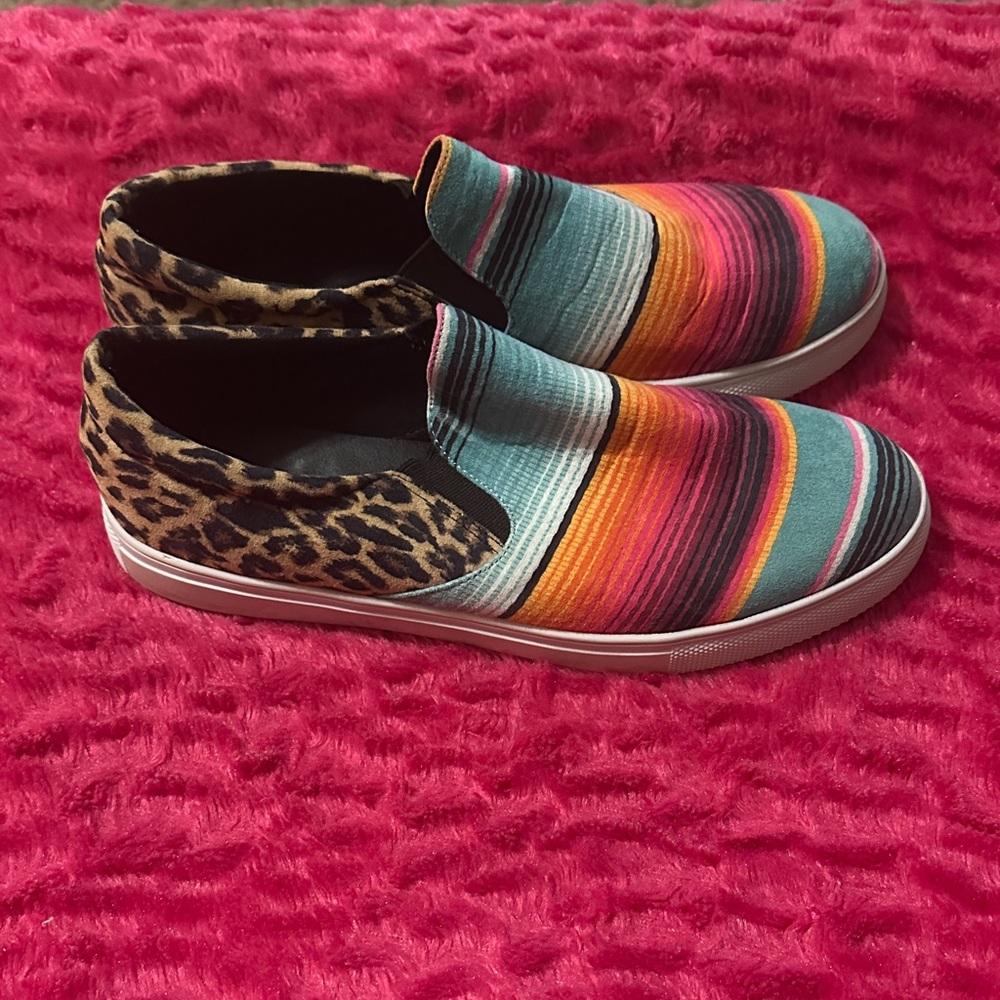 Crazy Train Multicolor Leopard Slip-On Sneakers - Picture 3 of 5